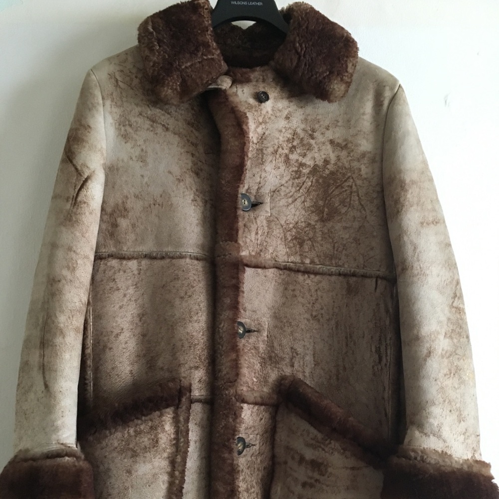 Marlboro sheepskin heavy coat vintage
